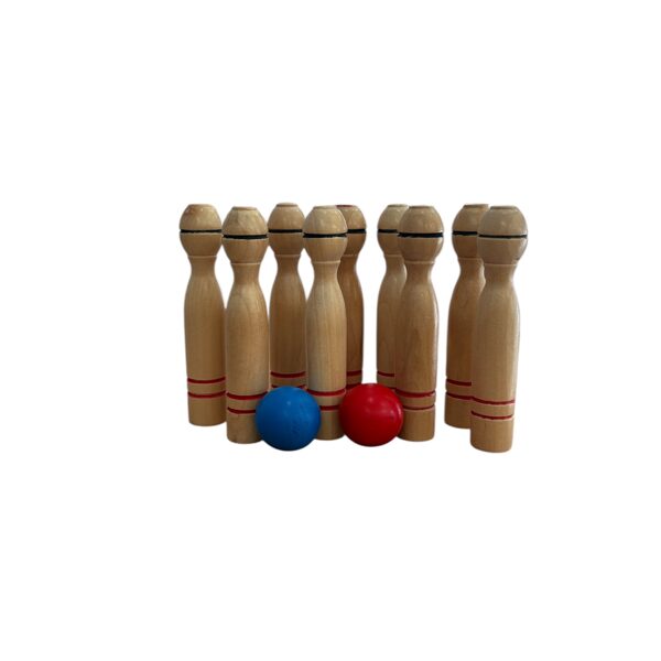 Jeu de quilles en bois naturel
